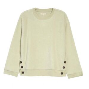 Madewell Sidebutton Sweatshirt Seafoam Green Small Nwt